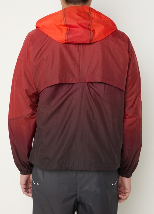 Purple Mountain Breeze jack met capuchon en dip-dye dessin - achterkant rood