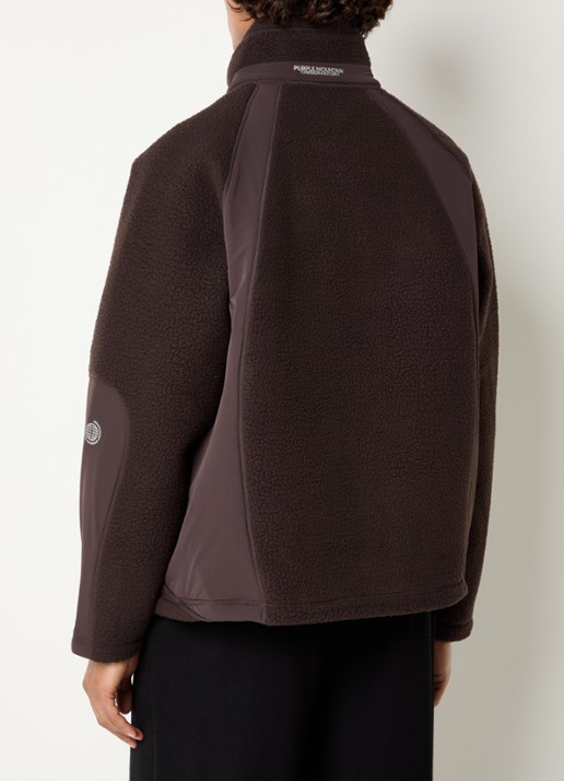 Purple Mountain Observatory Auriga jack van fleece met ritszak - achterkant 4 donkerbruin