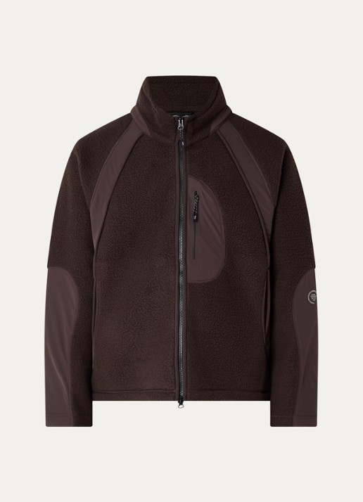 Purple Mountain Observatory Auriga jack van fleece met ritszak - voorkant donkerbruin
