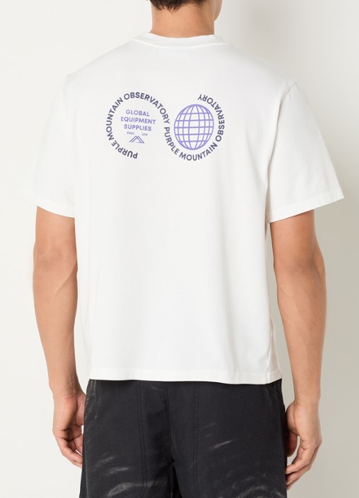 Purple Mountain Observatory Globe T-shirt met logo- en backprint