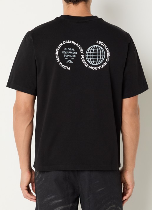 Purple Mountain Observatory Globe T-shirt met logo- en backprint