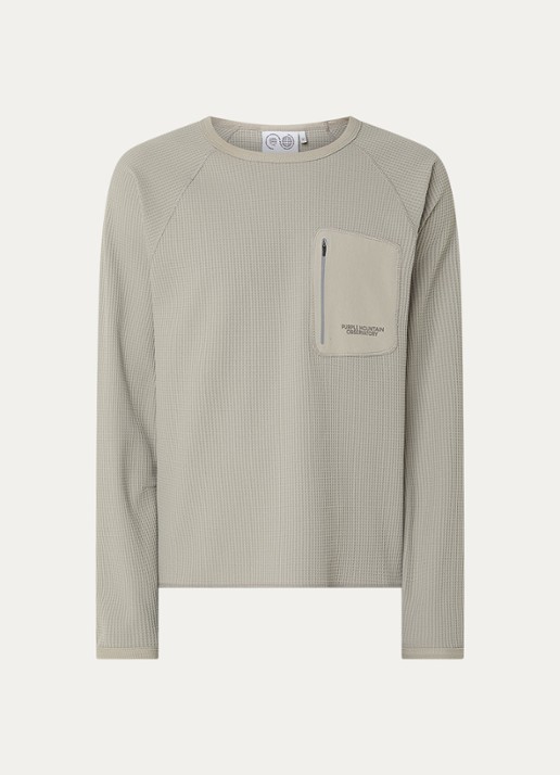 Purple Mountain Observatory Longsleeve met structuur - voorkant lichtgrijs