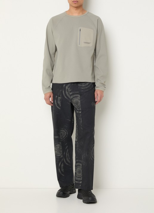 Purple Mountain Observatory Longsleeve met structuur - voorkant 2 lichtgrijs