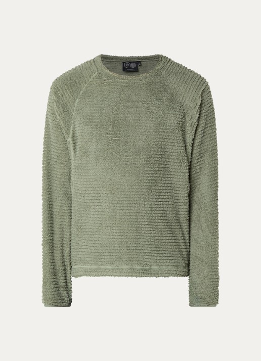 Purple Mountain Observatory Primaloft Ursa pullover van fleece met structuur - voorkant groen