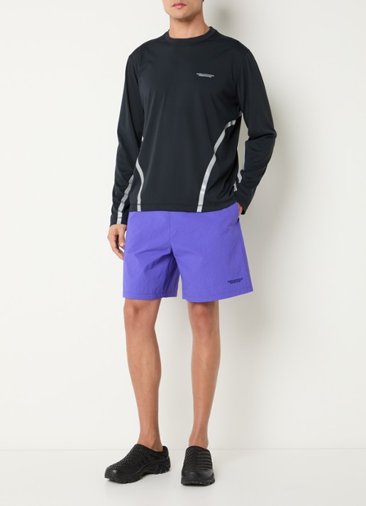 Purple Mountain Observatory Straight fit korte broek met steekzakken - voorkant 4 paars