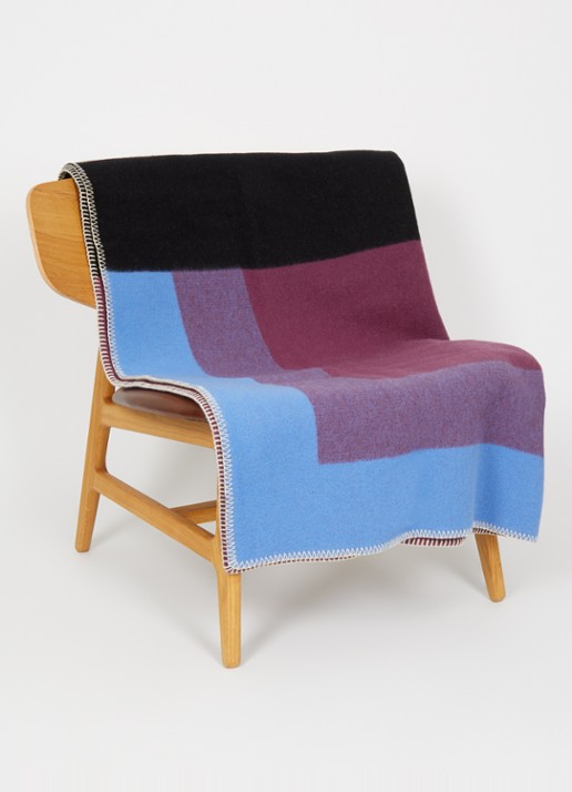 Røros Tweed Bento plaid van wol 135 x 200 cm - voorkant 2 lichtgeel