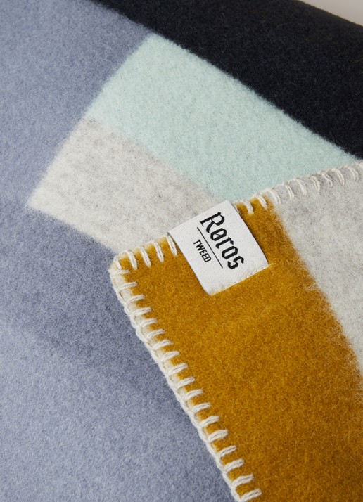Røros Tweed Bergstaden plaid van wol 135 x 200 cm - detail beige