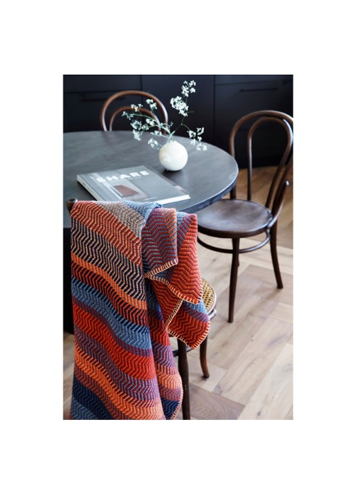 Røros Tweed Fri plaid van lamswol 150 x 200 cm - detail 2 donkerrood