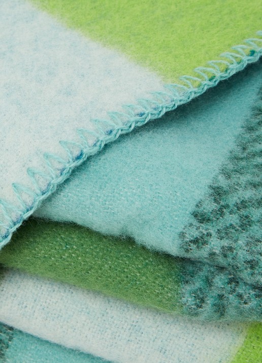 Røros Tweed Mikkel plaid van wol 135 x 200 cm - detail 3 groen