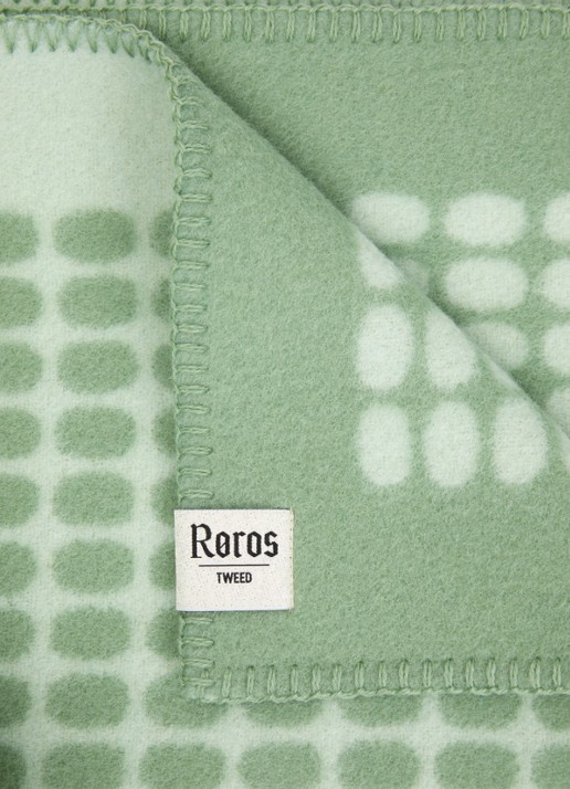 Røros Tweed Palette plaid van scheerwol 135 x 200 cm - detail mint