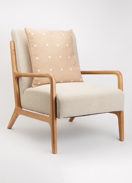 Røros Tweed Pastille sierkussen 50 x 50 cm - voorkant 2 beige