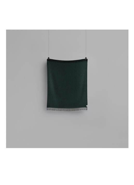 Røros Tweed Vega plaid van wol 150 x 210 cm - detail 5 bronsgroen