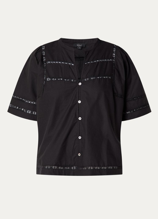 Rails Alanis blouse met broderie - voorkant 2 zwart