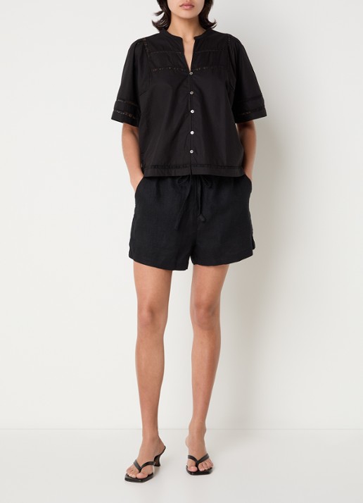 Rails Alanis blouse met broderie - voorkant 3 zwart