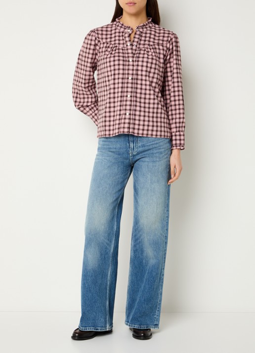 Rails Alanna blouse met ruitdessin  - voorkant 2 roze