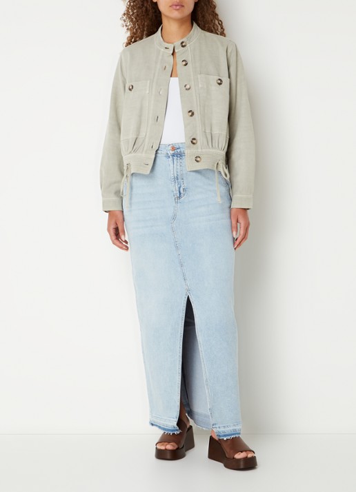 Rails Alma overshirt  met borstzakken - voorkant 2 khaki