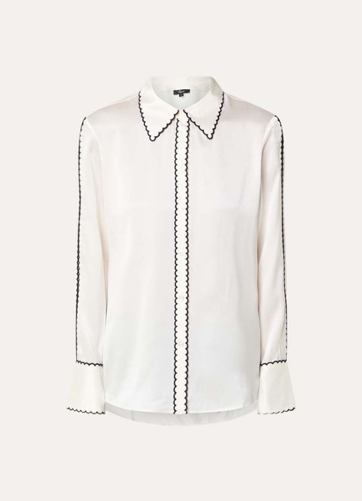 Rails Aloise blouse van zijde  - voorkant ivoor