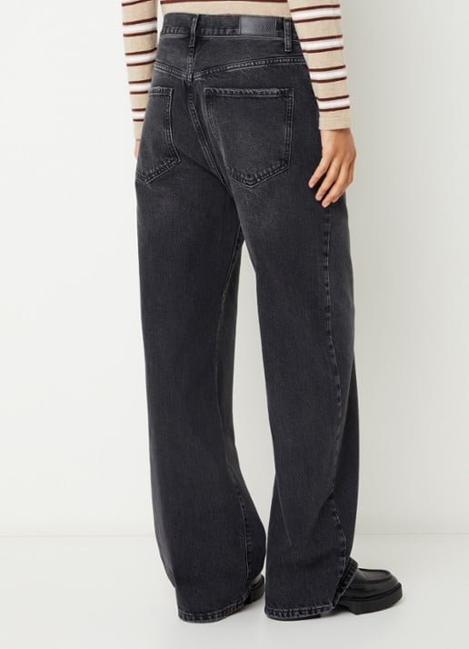Rails Belmont high waist wide leg jeans met gekleurde wassing - achterkant 5 zwart