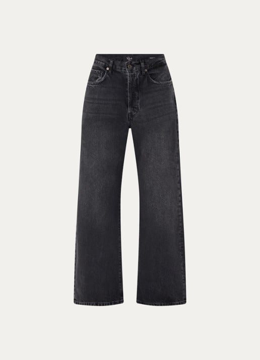 Rails Belmont high waist wide leg jeans met gekleurde wassing - voorkant 3 zwart