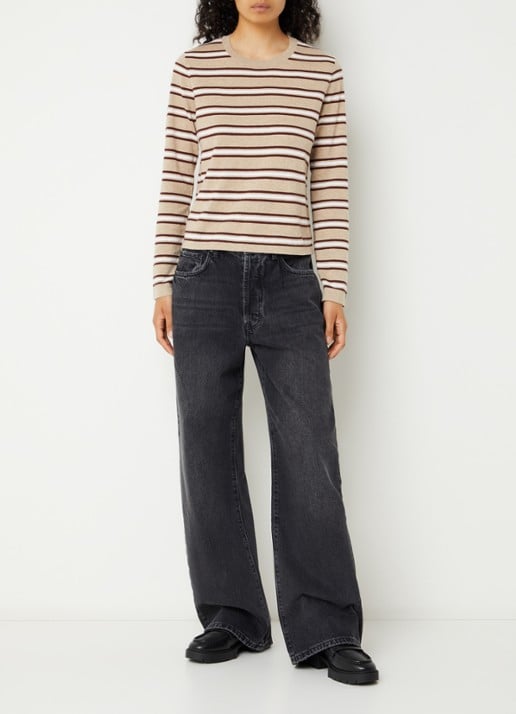 Rails Belmont high waist wide leg jeans met gekleurde wassing - voorkant 4 zwart