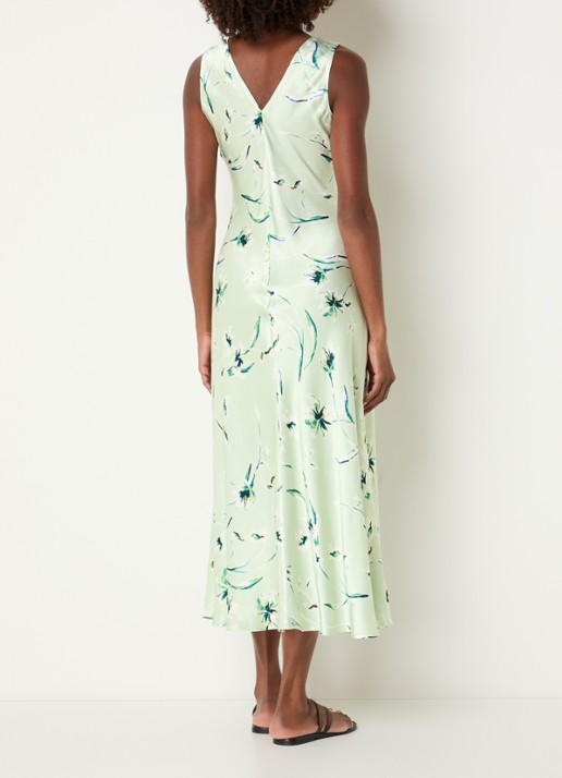 Rails Camellia maxi jurk van satijn met print - achterkant 4 mint