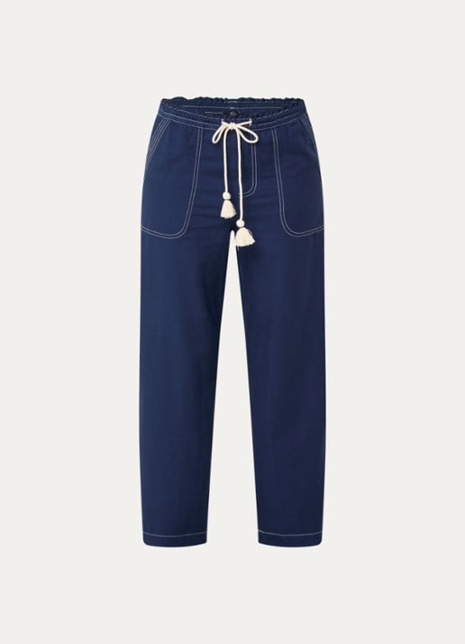 Rails Campo mid waist wide fit pantalon met steekzakken - voorkant 2 donkerblauw