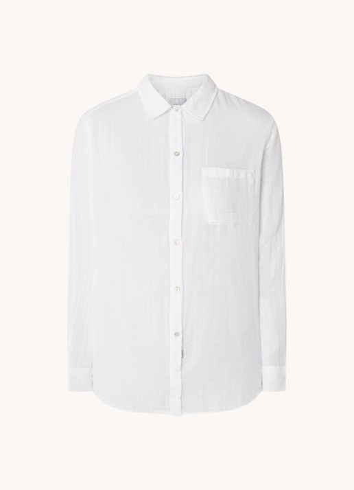 Rails Ellis blouse van  katoen met borstzak - voorkant 2 wit