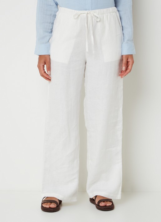 Rails Emmie mid waist loose fit broek van linnen met steekzakken