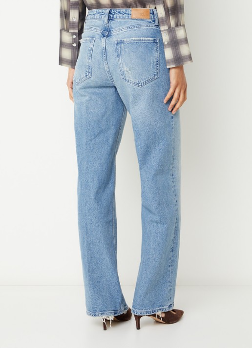 Rails Getty high waist straight leg jeans met lichte wassing - achterkant 5 indigo