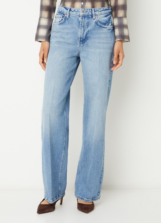 Rails Getty high waist straight leg jeans met lichte wassing