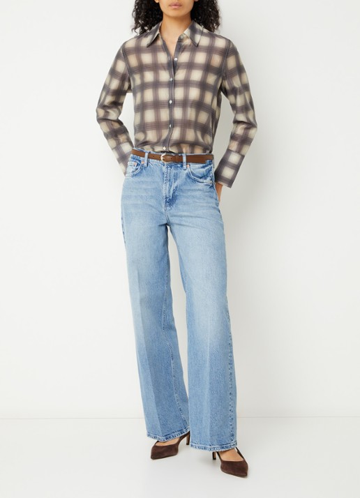 Rails Getty high waist straight leg jeans met lichte wassing - voorkant 4 indigo