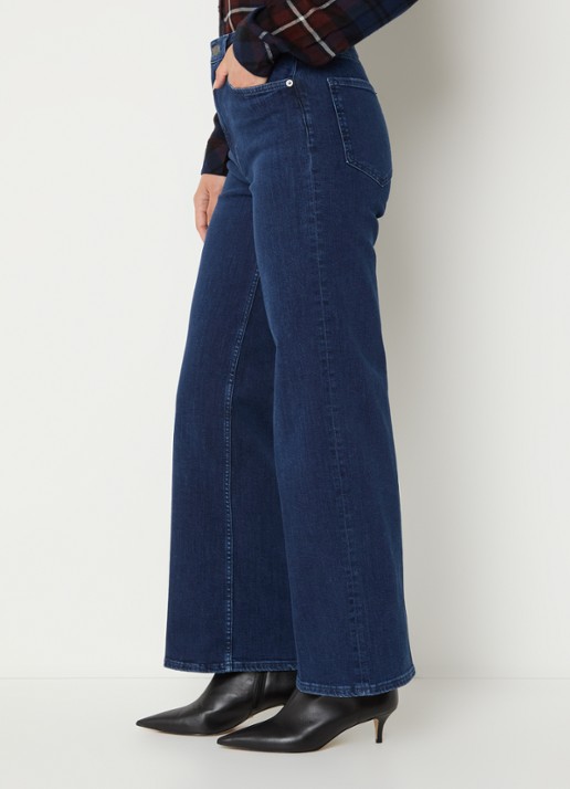 Rails Getty high waist wide leg jeans met donkere wassing - detail 3 indigo