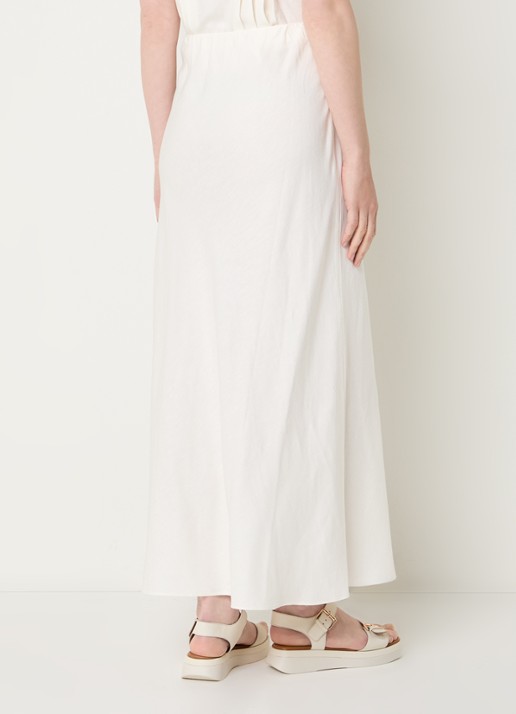 Rails High waist maxi rok in linnenblend - achterkant ivoor