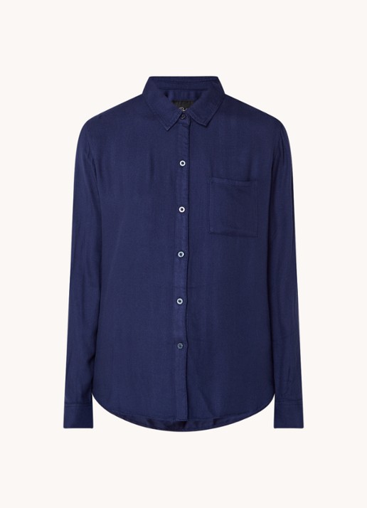 Rails Hunter blouse met borstzak - voorkant donkerblauw