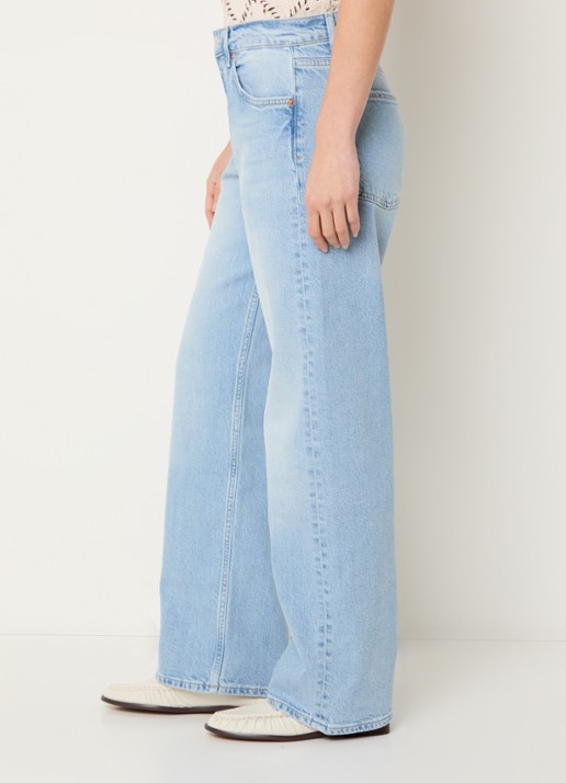 Rails Jasper high waist straight leg jeans  met lichte wassing - detail 4 indigo