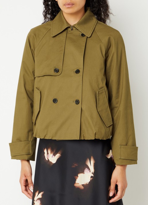 Rails Jetta trenchcoat met asymmetrisch detail en klepzakken