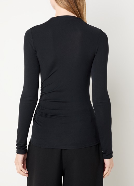 Rails Joelle top met plooidetail - achterkant 4 zwart