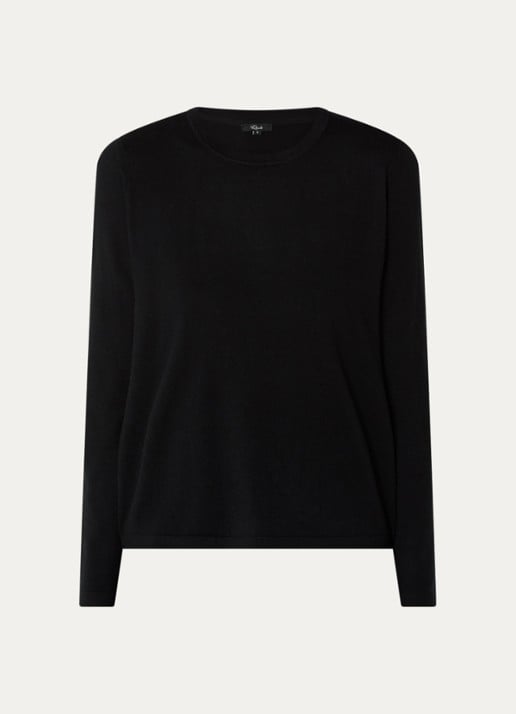 Rails Longsleeve in kasjmierblend - voorkant 3 zwart