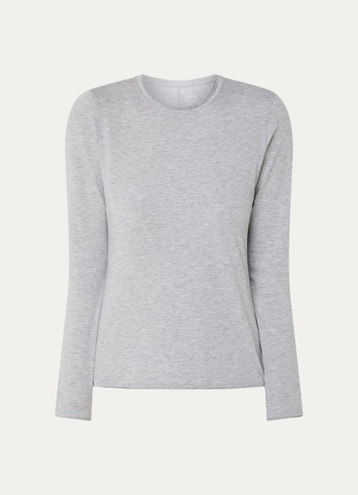 Rails Longsleeve van  katoen met gemêleerd dessin - voorkant grijsmele