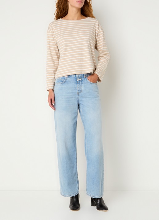 Rails Macy longsleeve met streepprint - voorkant 2 beige