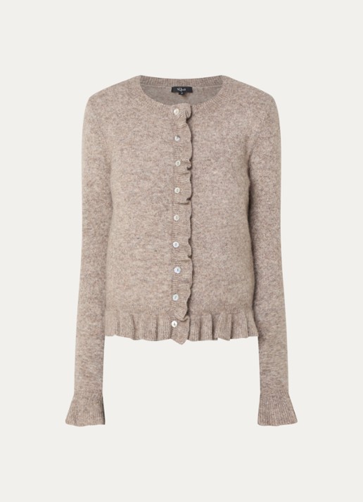 Rails Mandy fijngebreid vest in kasjmierblend met peplum - voorkant 3 donkerbeige