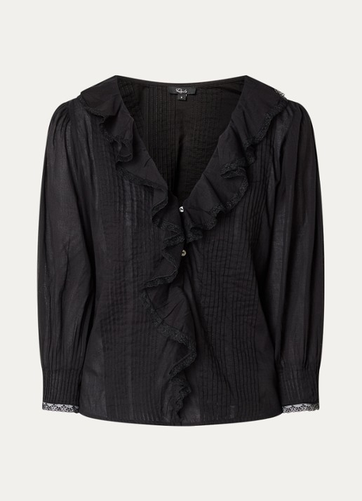 Rails Mare tuniek met volant en details van kant - voorkant 2 zwart