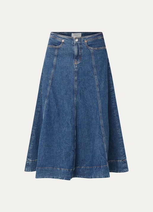Rails Maxi spijkerrok met steekzakken - voorkant indigo