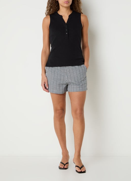 Rails Mayla tanktop met ribstructuur - voorkant 2 zwart