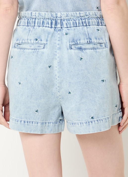 Rails Mid waist straight fit korte broek met steekzakken - achterkant 4 indigo