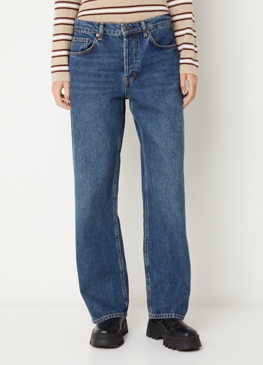 Rails Mid waist straight leg jeans met medium wassing - detail 4 indigo