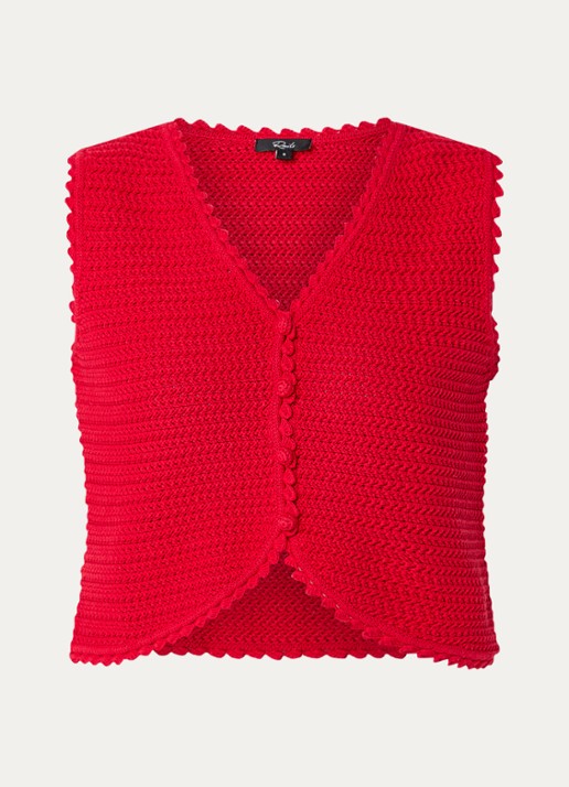 Rails Rails grofgebreid gilet met V-hals - voorkant 2 rood