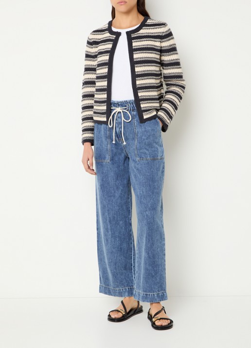 Rails Ryan high waist straight fit broek  met steekzakken - voorkant 2 indigo