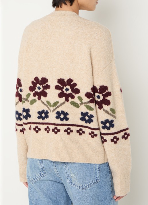 Rails Saffron fijngebreid vest met ingebreid patroon - achterkant 2 creme