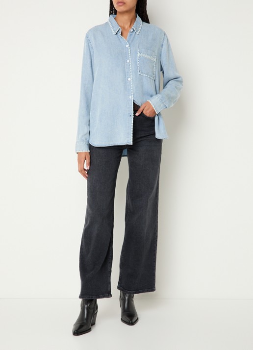Rails Saya blouse  met borstzak - voorkant 4 indigo